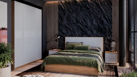 Кровать двуспальная Хилтон, Дуб Крафт  