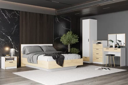 Комод Оттавия НМ 011.03, Белый Фасадный/Дуб Крафт Золотой 